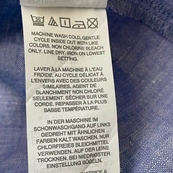 J. Crew Size 00 Blue Crosshatch Linen Seamed Sleeveless Shell Top - Picture 5 of 8